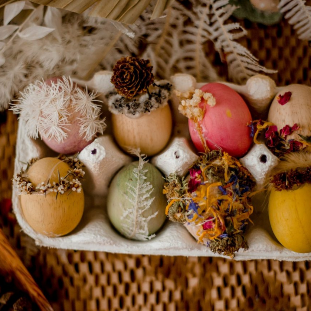wooden easter eggs ready for decorating  for kids easter gift