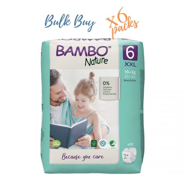 Bambo Nature Eco Nappies 16kgs+ Size 6- Bulk