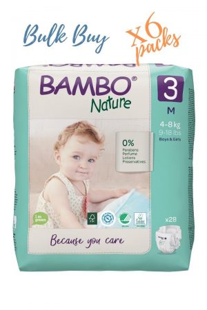Bambo Nature Eco Nappies 4-8kgs- Size 3- Bulk