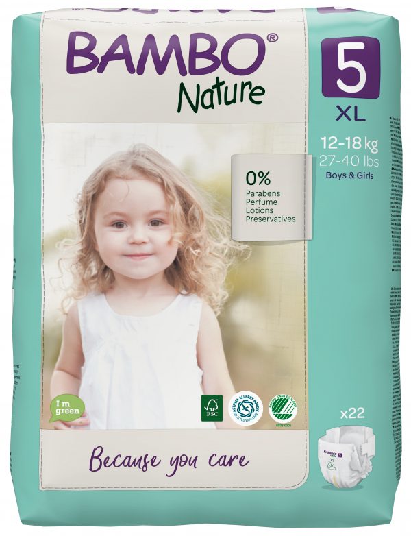 Bambo Nature Eco Nappies 12-18kgs- Size 5- Pack - Image 5