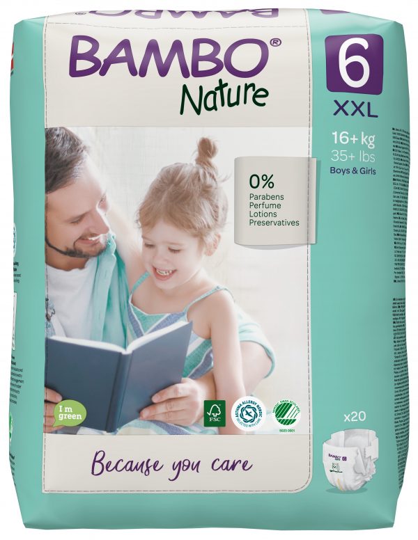 Bambo Nature Eco Nappies 16kgs+ Size 6- Pack - Image 5