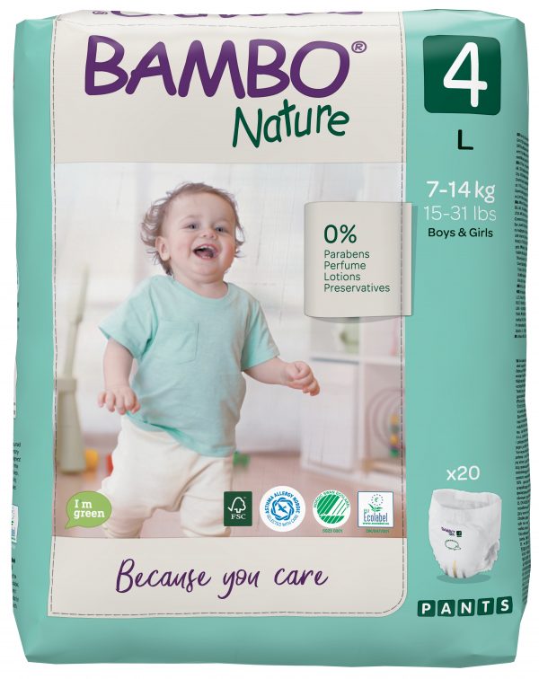 Bambo Nature Eco Nappy Pants 7-14kgs- Size 4- Pack - Image 4