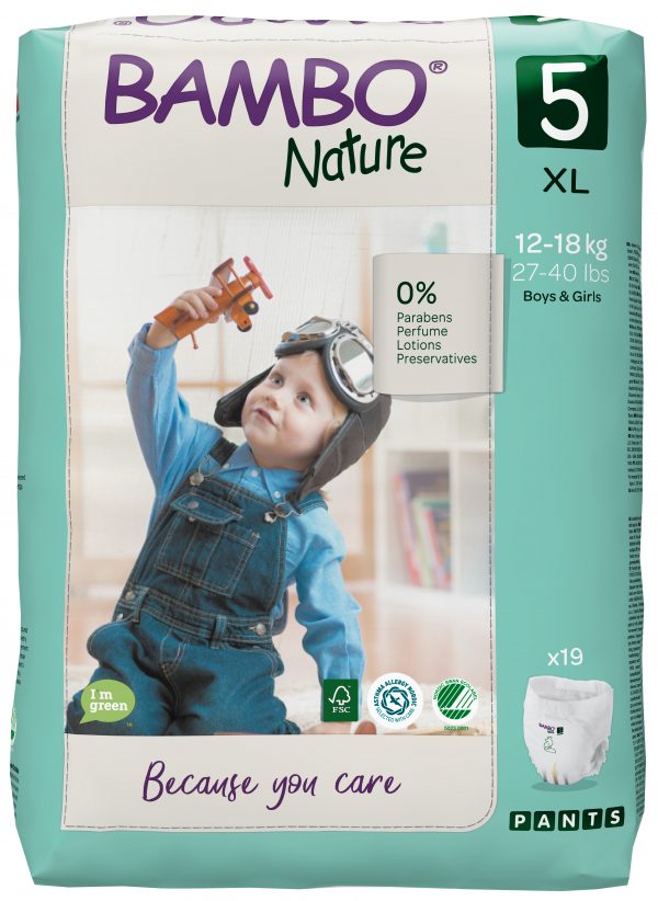 Bambo Nature Eco Nappy Pants 12-18kgs- Size 5- Pack - Image 4