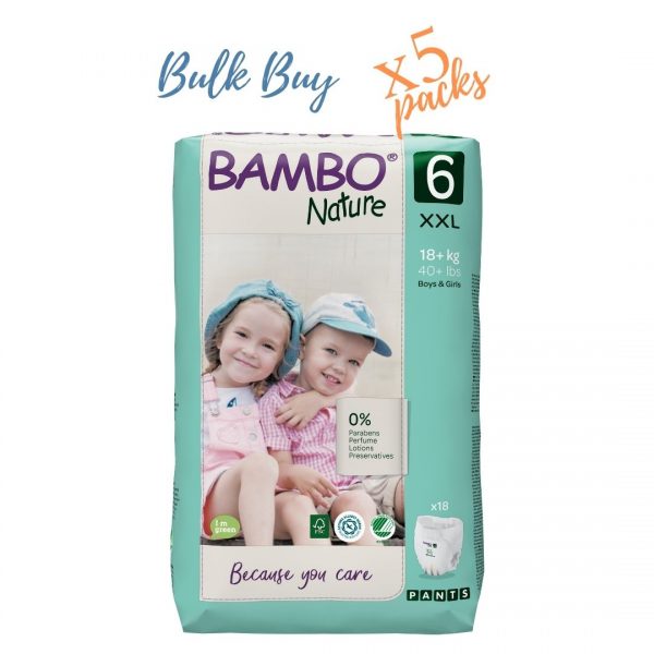 Bambo Nature Eco Nappy Pants 18kgs+ Size 6- Bulk