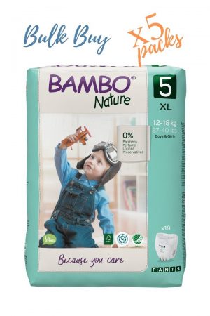 Bambo Nature Eco Nappy Pants 12-18kgs- Size 5- Bulk