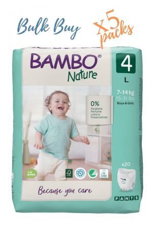 Bambo Nature Eco Nappy Pants 7-14kgs- Size 4- Bulk