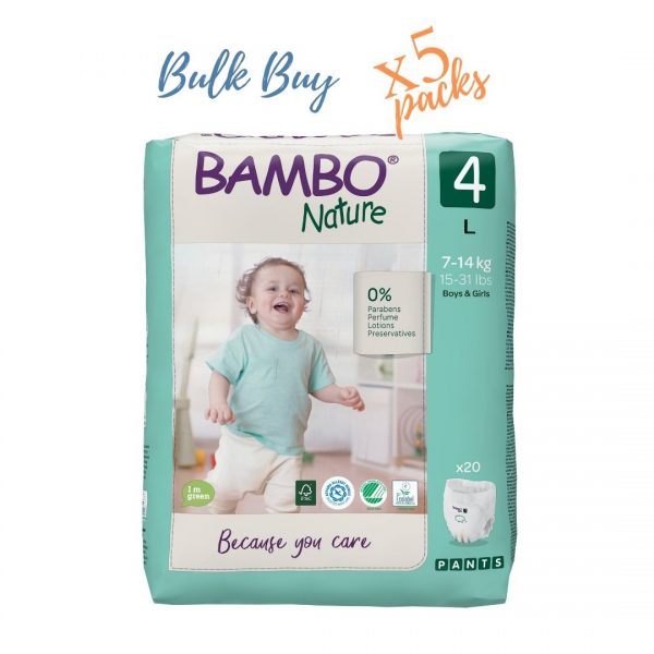 Bambo Nature Eco Nappy Pants 7-14kgs- Size 4- Bulk