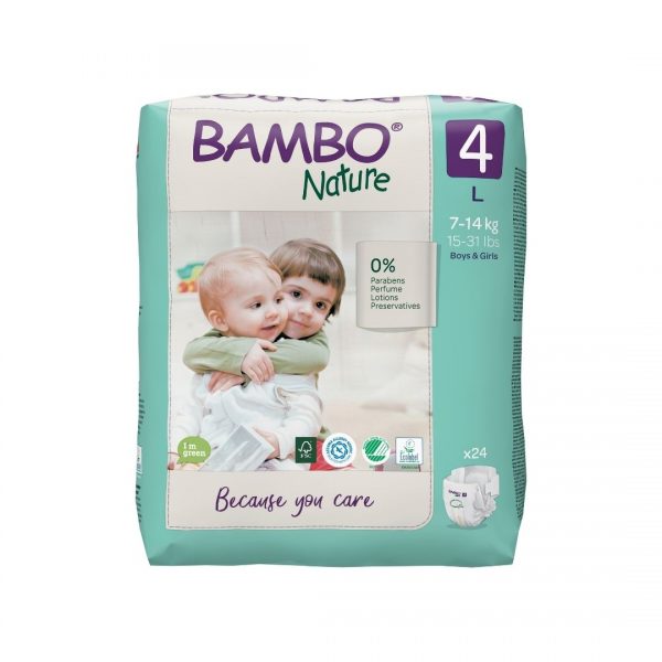 Bambo Nature Eco Nappies 7-14kgs- Size 4- Pack