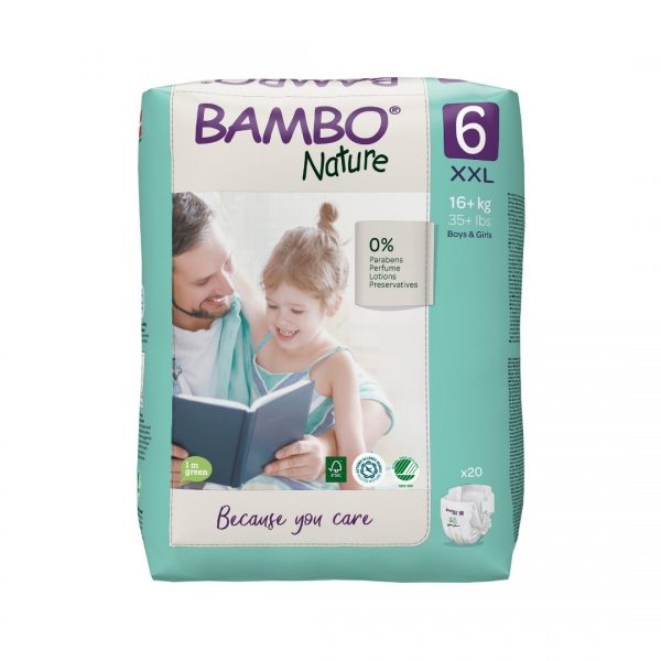 Bambo Nature Eco Nappies 16kgs+ Size 6- Pack