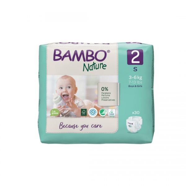 Bambo Nature Eco Nappies 3-6kgs- Size 2- Pack