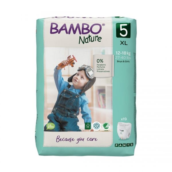 Bambo Nature Eco Nappy Pants 12-18kgs- Size 5- Pack