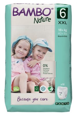Bambo Nature Eco Nappy Pants 18kgs+ Size 6- Pack