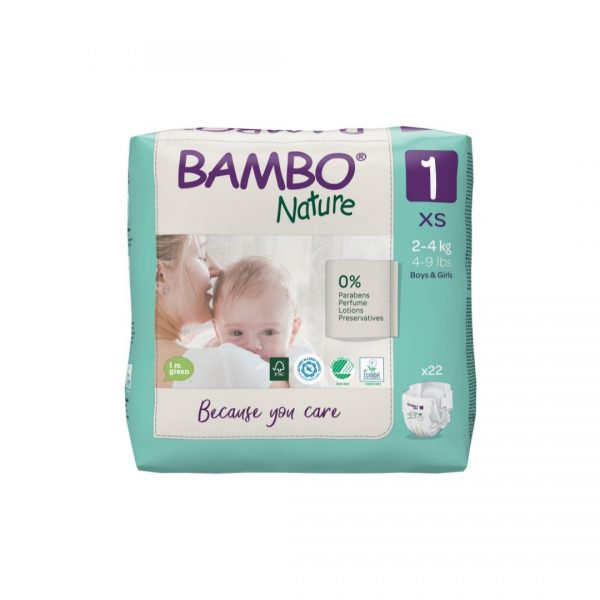 Bambo Nature Eco Nappies Newborn 2-4kgs- Size 1- Pack