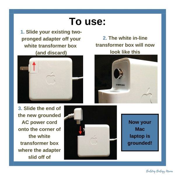 Grounded Extension Power Cord Adapter for Mac Laptop - Image 3
